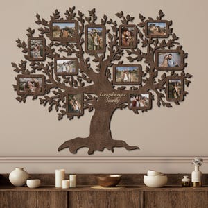 Personalized gift for grandparents Genealogical tree wall hangings decor Custom big family tree Picture frame collage for grandpa, grandma