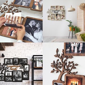 Personalized Family Tree – Large Photo Collage Frame, Custom Wooden ...