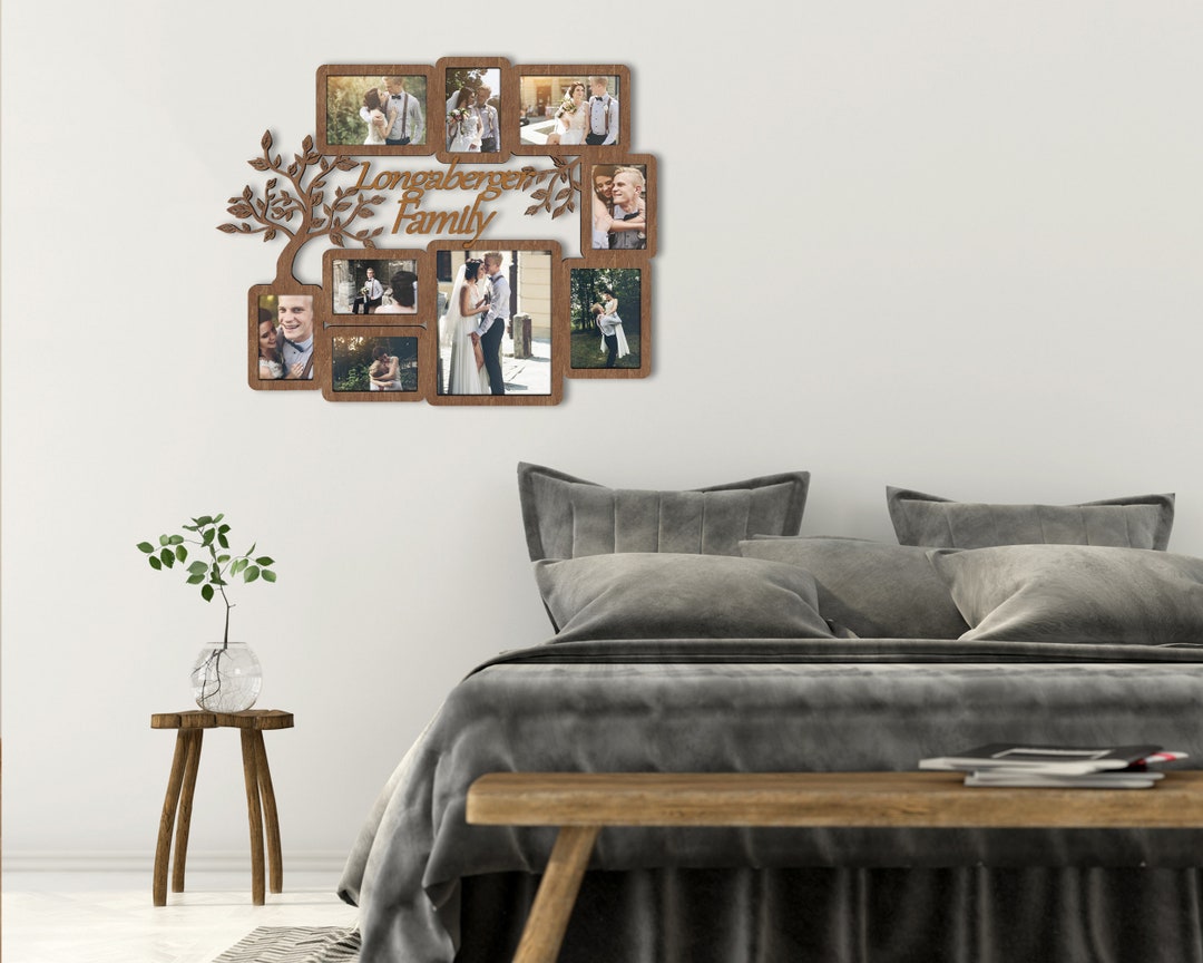 Personalized Family Tree – Large Photo Collage Frame, Custom Wooden ...
