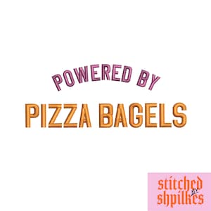 Pizza Bagels embroidery design files