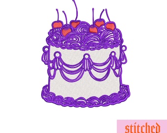 Retro cake digital machine embroidery design files