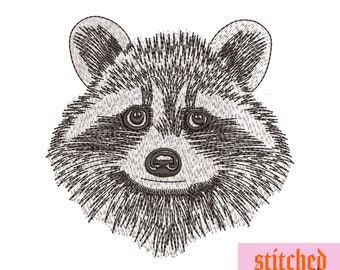 Raccoon machine embroidery print design files