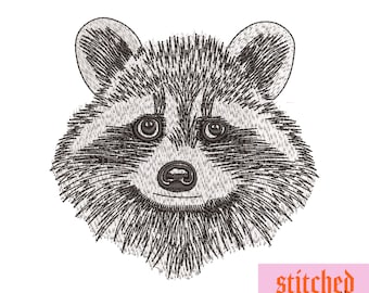 Raccoon machine embroidery print design files