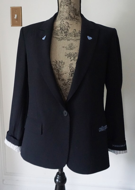 Embroidered Theory XL Navy Blazer, Size 12