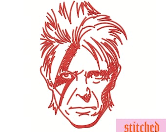 David Bowie portrait embroidery design files