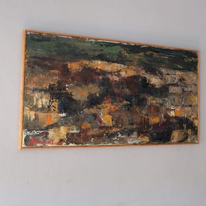 Mid Century Abstract Painting by Hanna Brundin, Vintage Painting, Vintage Swedish Art, Decorative Art, Original Oil Painting, Vintage Art