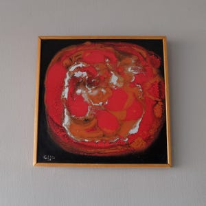 Mid Century Abstract Painting, Vintage Swedish Painting, 1970s Scandinavian Art, Decorative Art, Original Signed Painting, Vintage Art