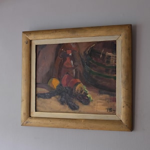 Vintage Swedish Still Life by Iwan Broberg, Original Mid Century Painting, Decorative Swedish Art, Original Oil Painting, Vintage Art