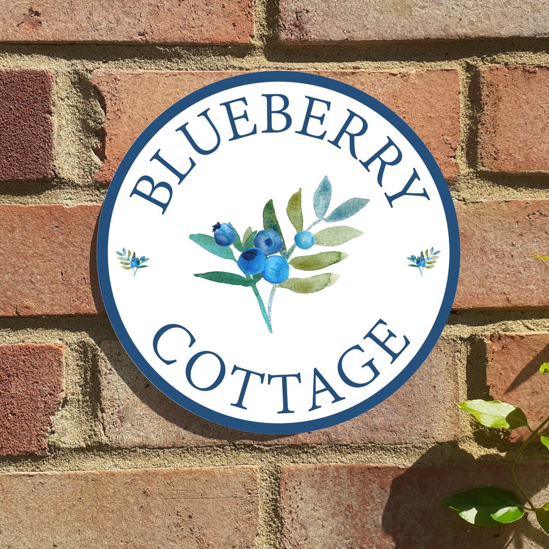 Rust Blueberry Sign Blueberry House or Cottage Sign: Personalised Address Plaque - Etsy