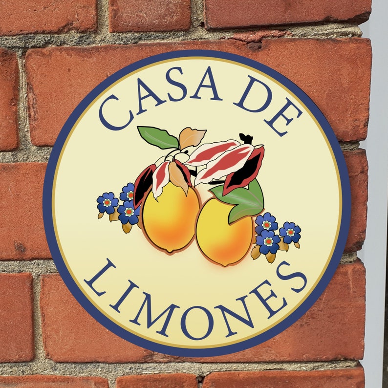 Lemons House Sign: Art Deco Retro Address Plaque - Etsy