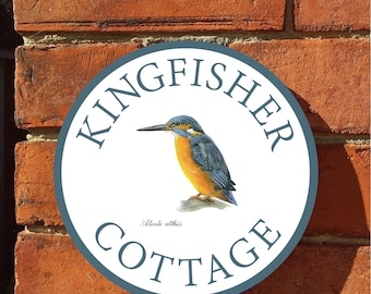 Kingfisher personalised aluminium designer house number, name, address, house plaque, gift and wall art
