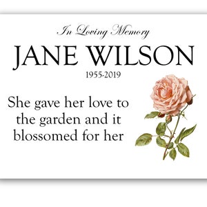 Memorial plaque with any symbol and photograph of loved one