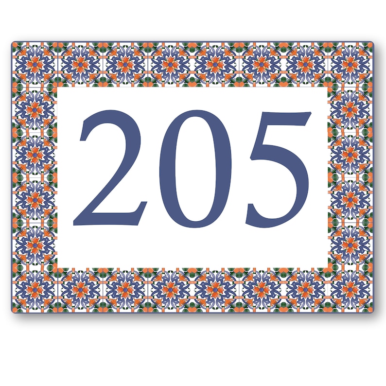Spanish Pattern Aluminium House Sign, Number, Name, Address Sign, Wall ...