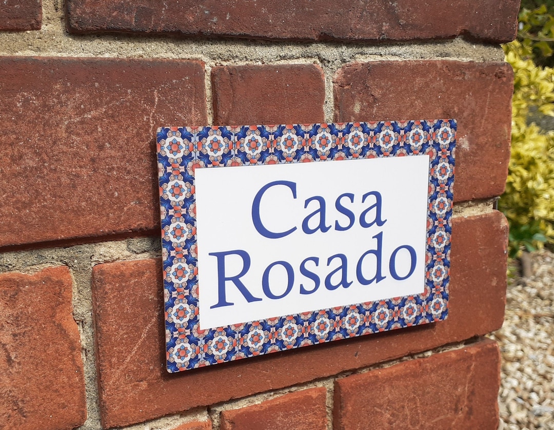 Mexican Pattern Aluminium House Sign, Number, Name, Address Sign, Wall ...