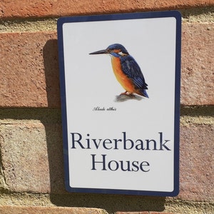 Kingfisher personalised aluminium designer house number, name, address, house plaque, gift and wall art