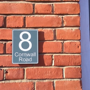 Any colour house sign personalised aluminium house number, name, address, door and gate sign
