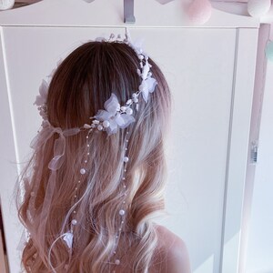Pearl Hair Vine: Butterfly Wedding Headpiece