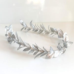 silver laurel wreath headpiece