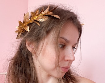 Grecian Laurel Crown, Gold Greek goddess crown