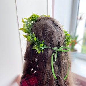 Tocado de hojas de laurel para niñas de las flores y damas de honor