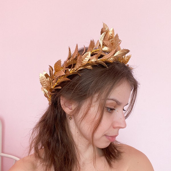 gold laurel headpiece