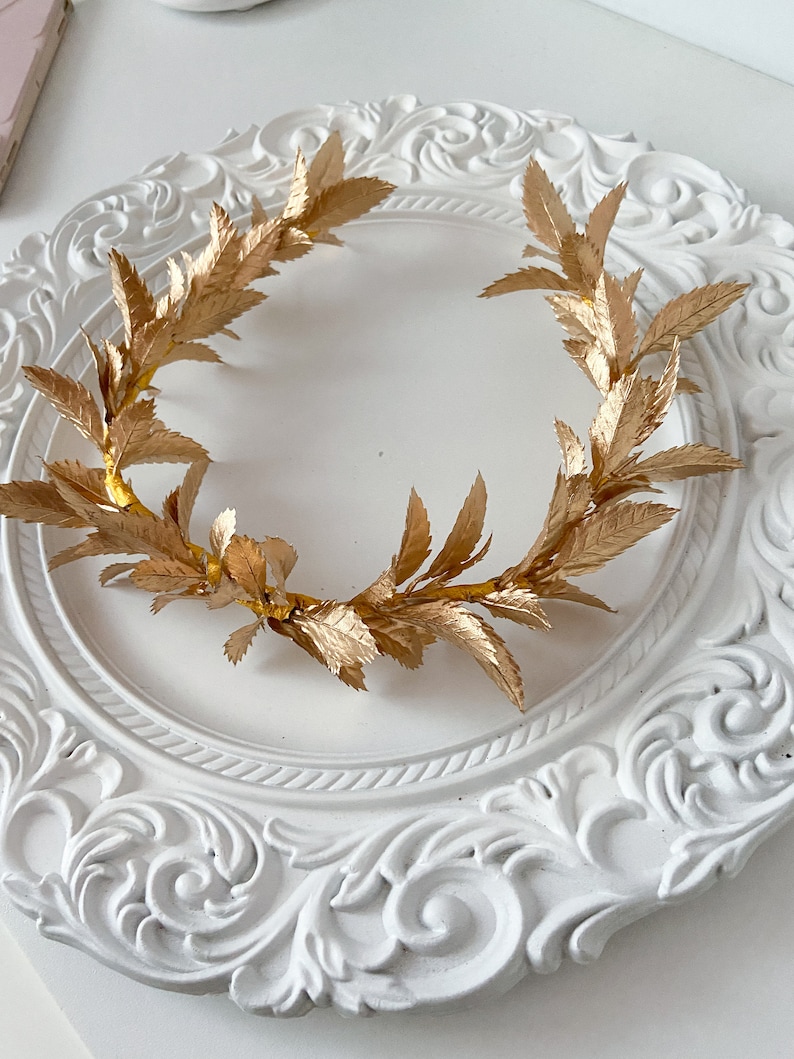 laurel leaf crown, gold leaf crown, laurel wreath, roman crown