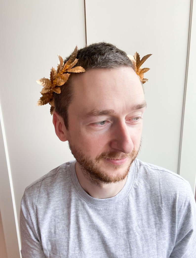 Handcrafted Gold Leaf Crown with Laurel Detail