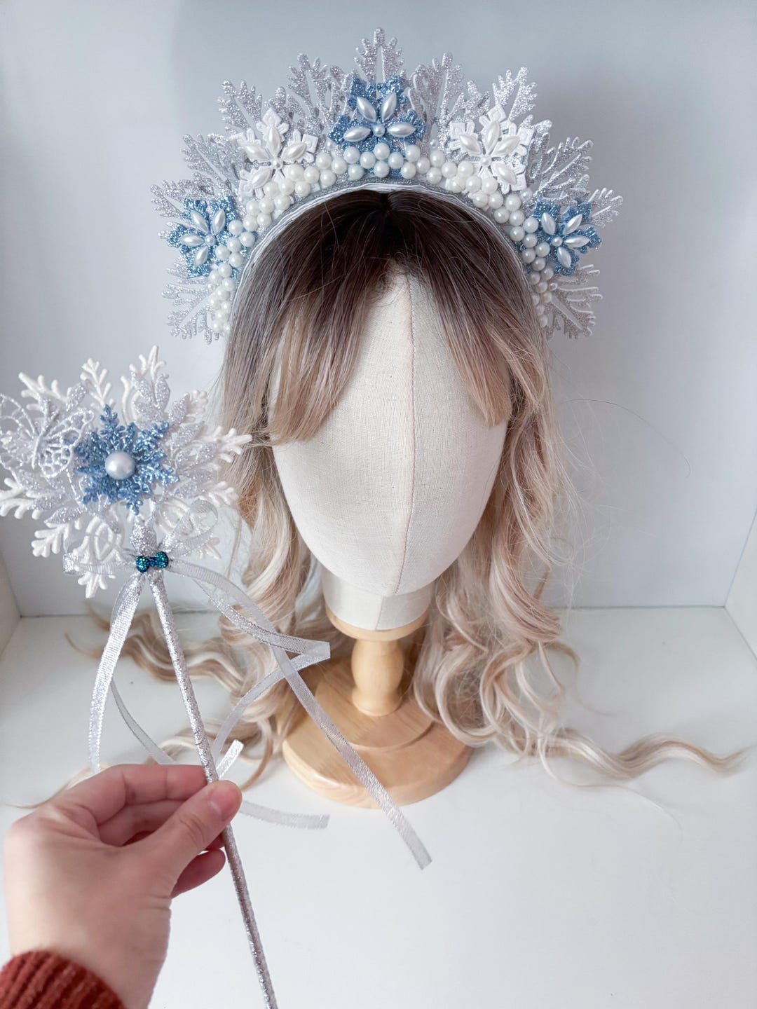 Snow Queen Crown and Wand Set – Ice Princess Costume, Winter  display picture 1