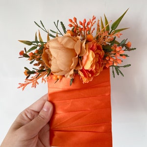 Burnt Orange boutonniere Pocket boutonnières Groomsmen buttonhole Boutonnière for men