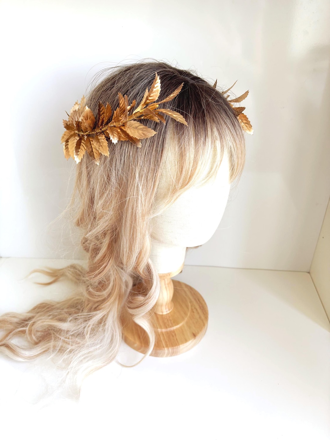 Greek Roman Gold Leaf Tree Branch Crown Baroque Headpiece Wedding Headband New ✨ Greek Crown, Laurel Leaf Crown, Bridal Gold Leaf Crown, Gold  main image 2