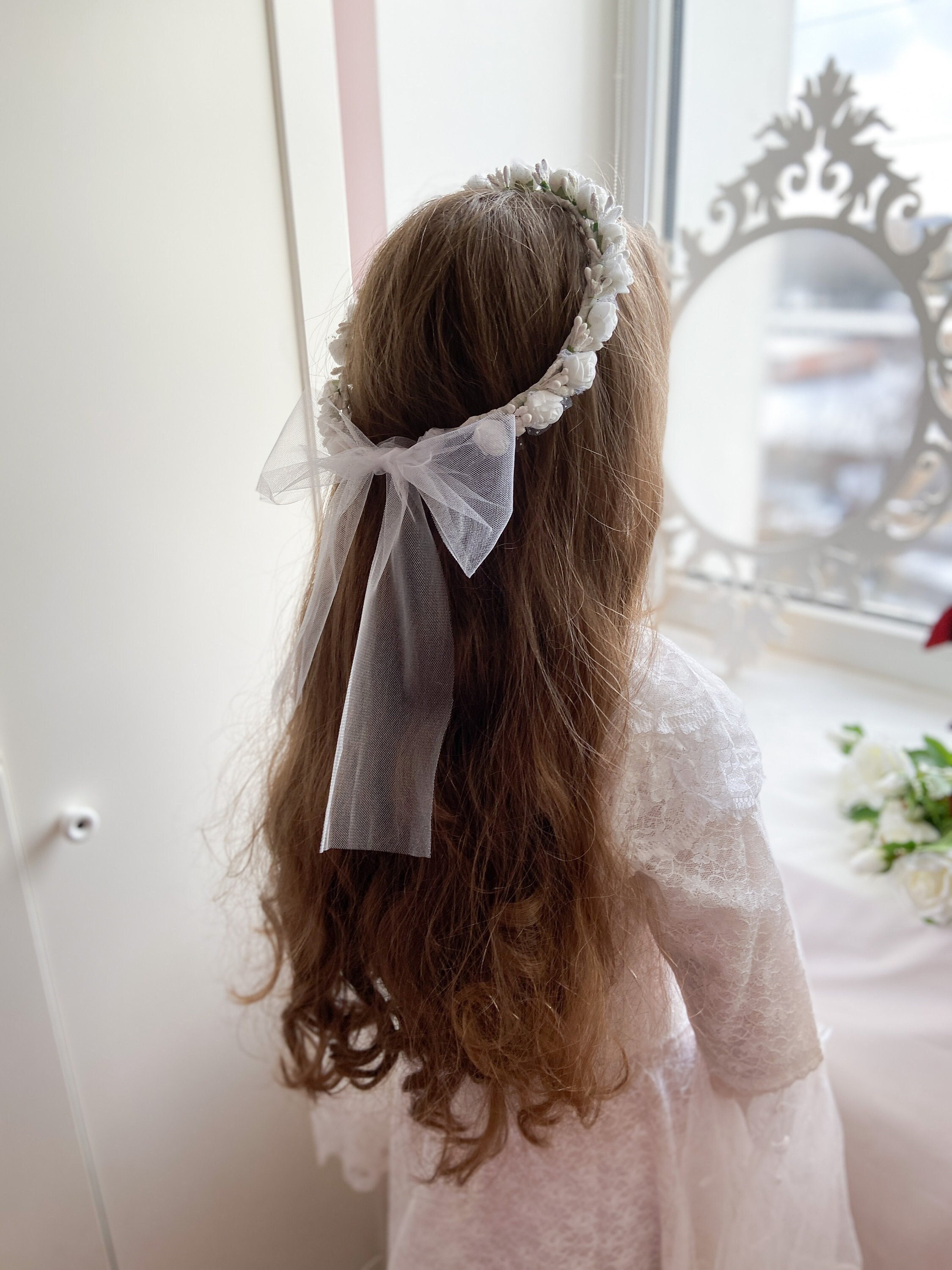 Baby Girl Pearl Bow Hair Clip First Communion Hair Accessories for Women  Sweet Cute Bridal Wedding Photo Daily Wearing Party Decoration(1pcs)