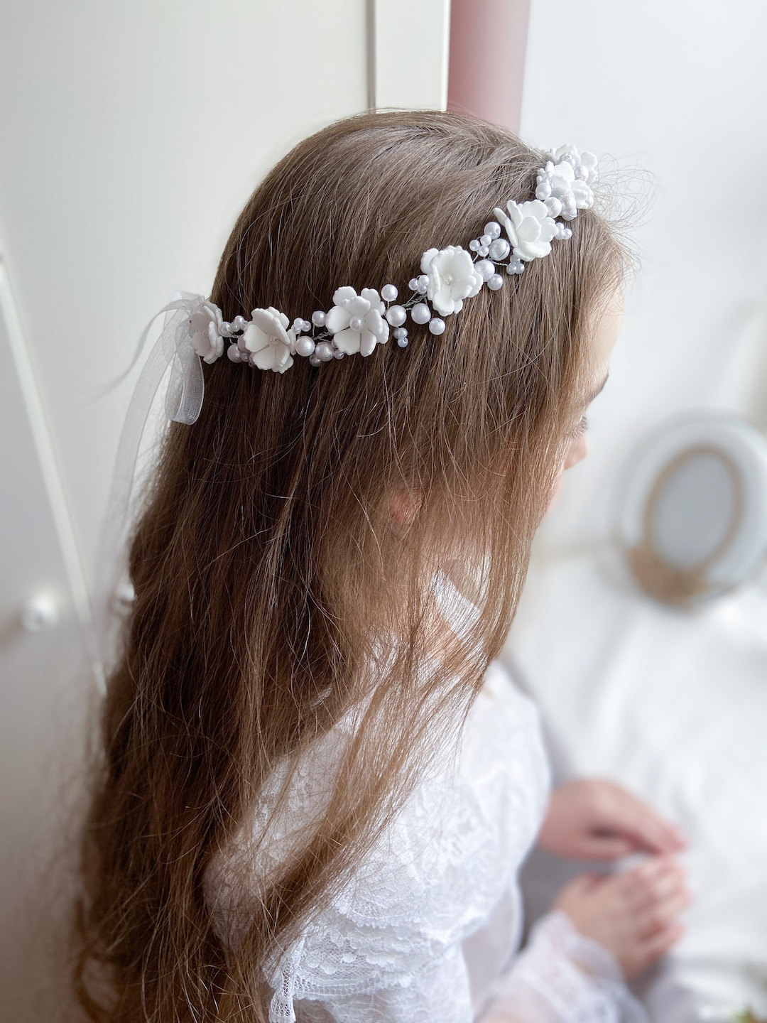 Velo Diademas Flores Para Primera Comunion Tiara Con Velo Primera