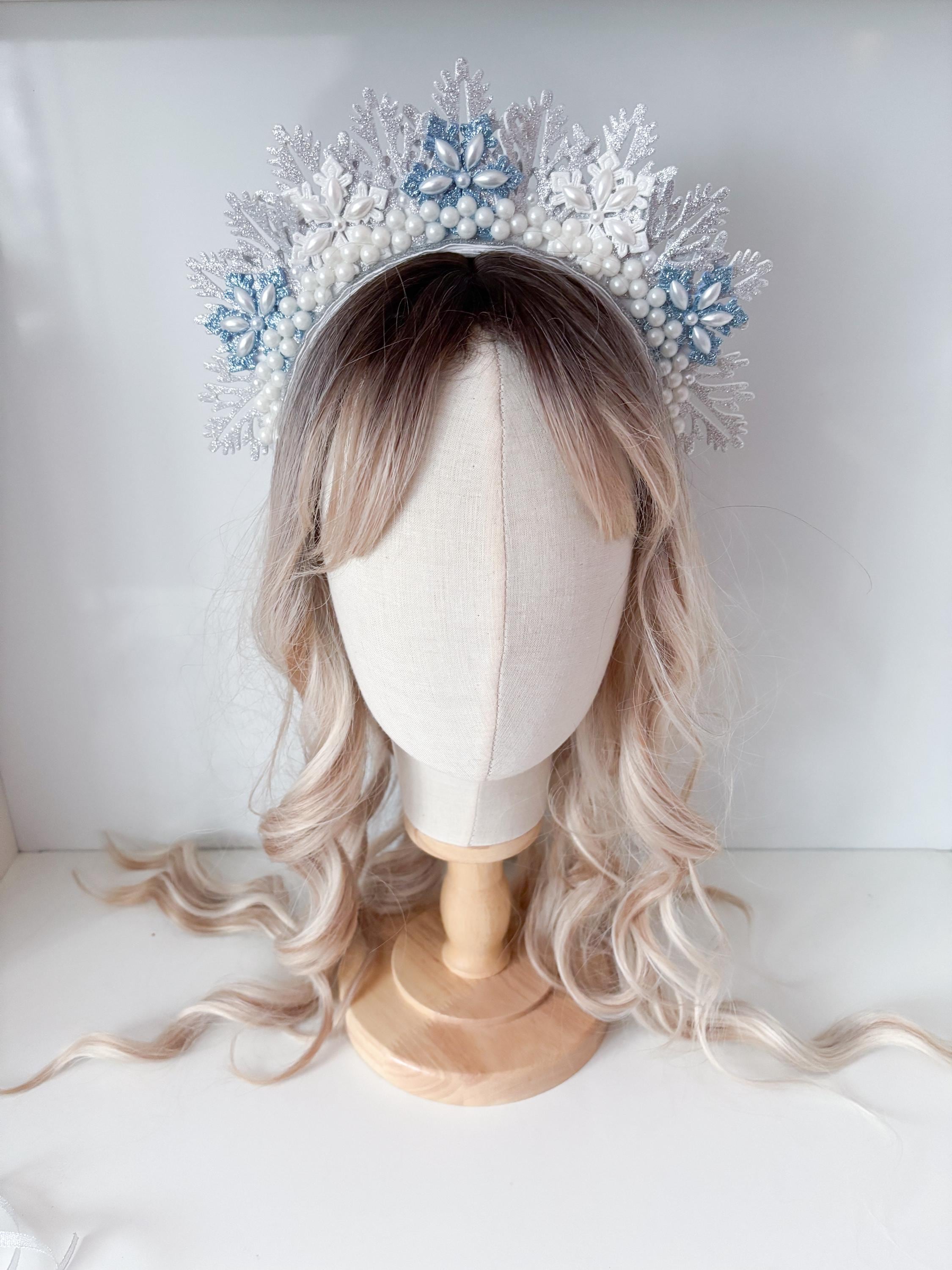 Silver crystal ice queen tiara crown wedding headdress birthday Ice Queen Crown, Rhinestone Winter Headdress, Christmas  main image 2