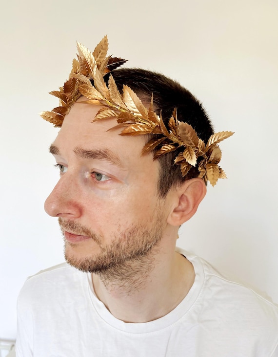 Gold Leaf Laurel Crown: Roman Goddess Headband, Costume  display picture 2