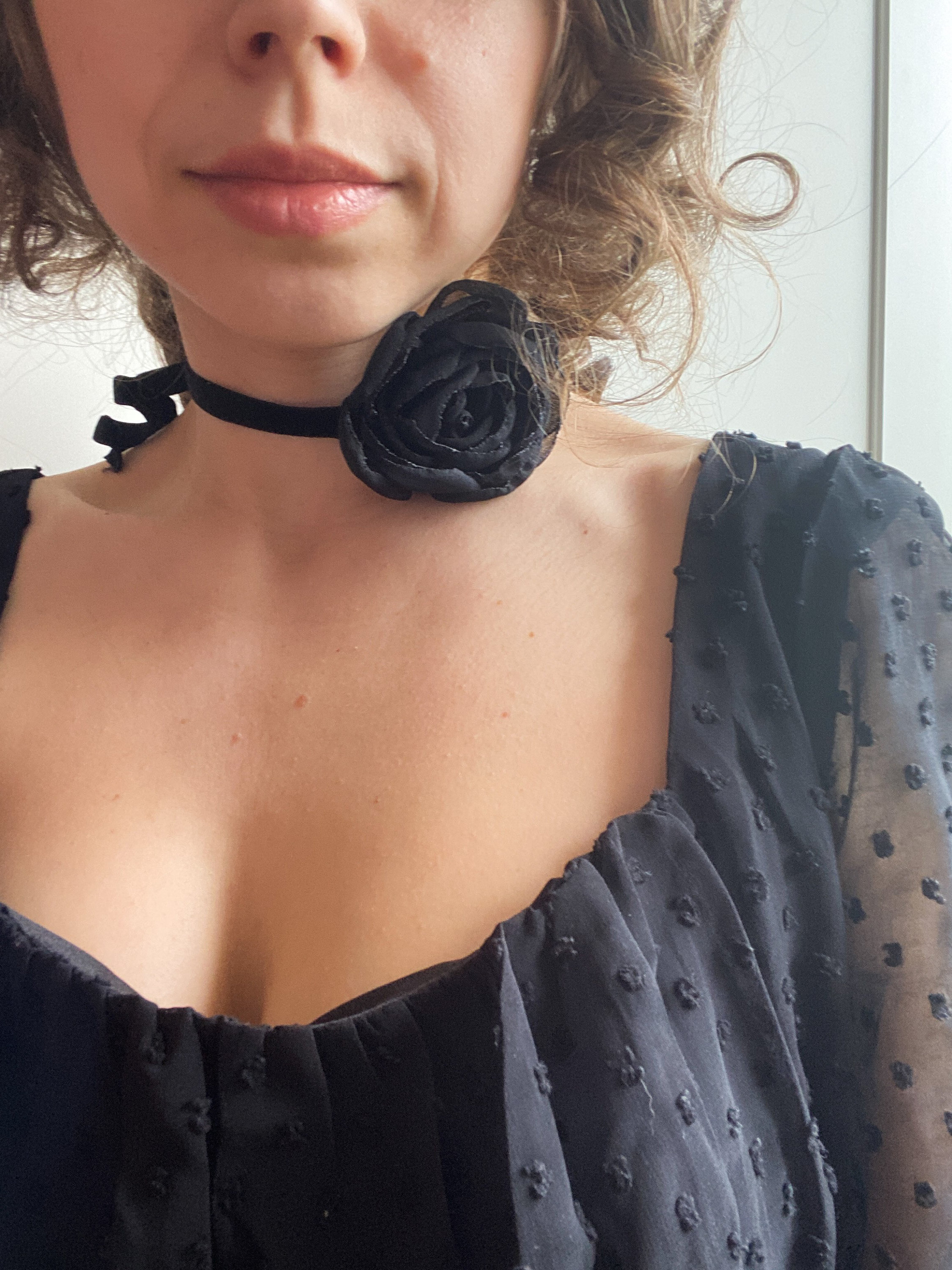 Black Floral Choker Necklace: Handmade Adjustable Ribbon - Etsy