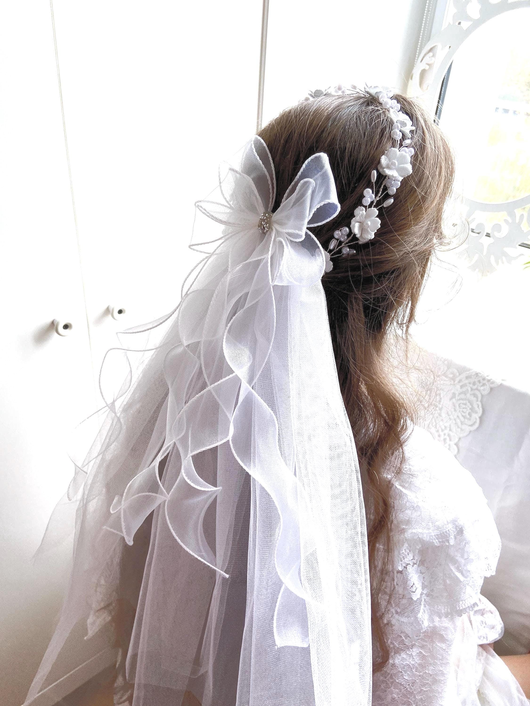 Flower Lace Bow Veil - Etsy display picture 2