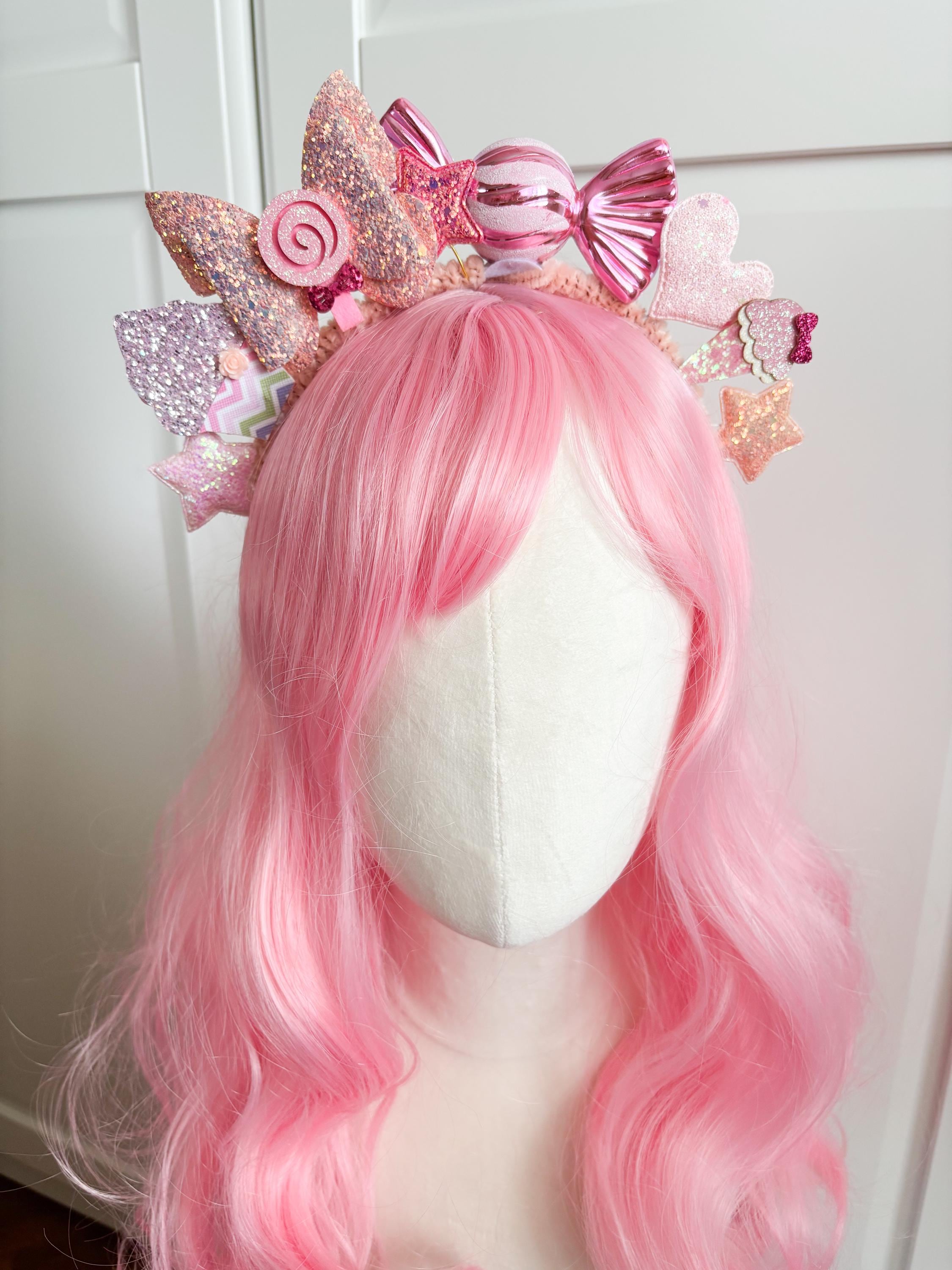 Pink Ice Cream & Candy Headband, Sweets Crown, Food Hairpiece