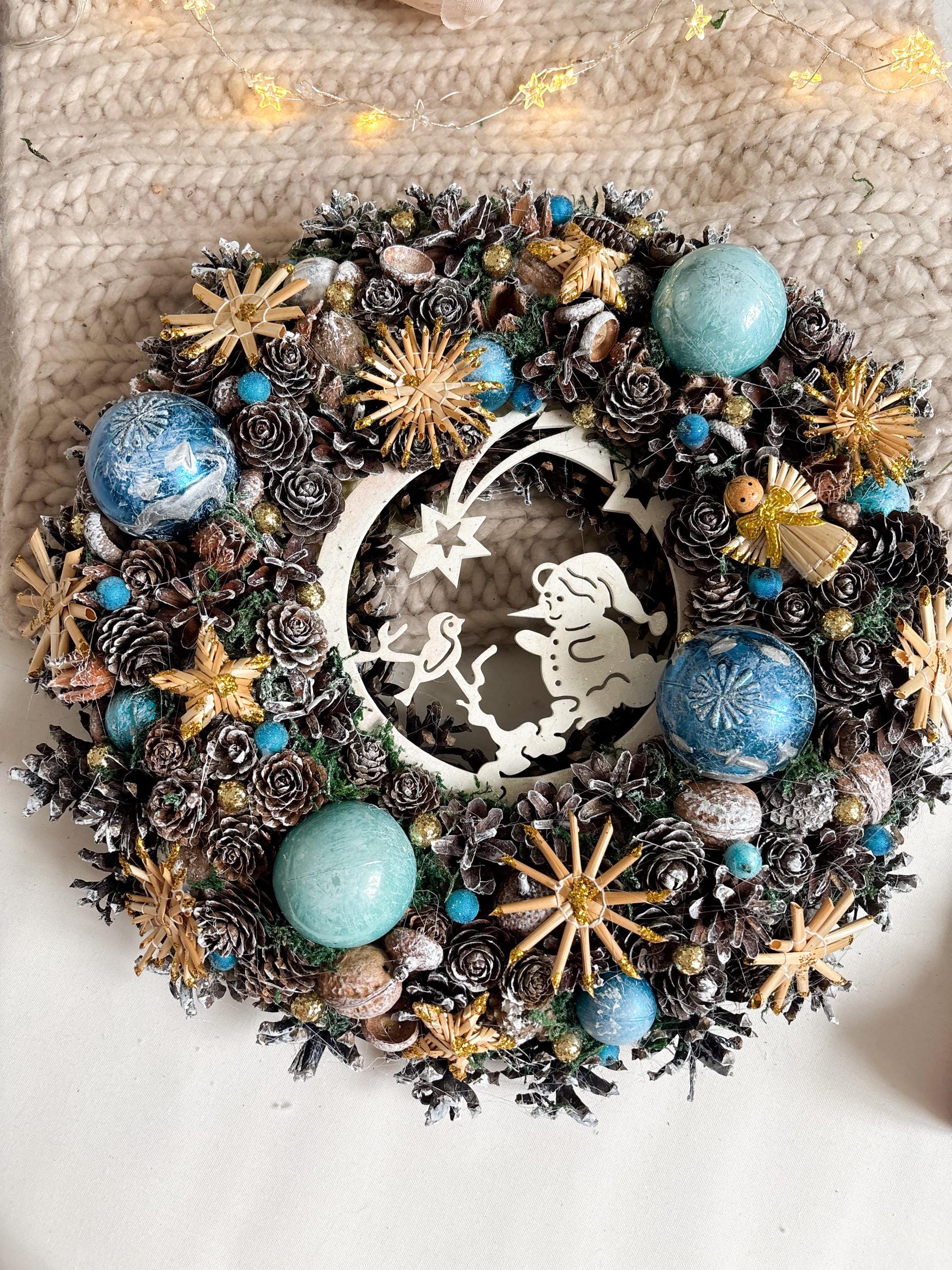 Couronne De Porte En Paille Naturelle 30 Ou 35 Cm - Déco Noël Rustique - Fourniture DIY Pour Décorations De Fête