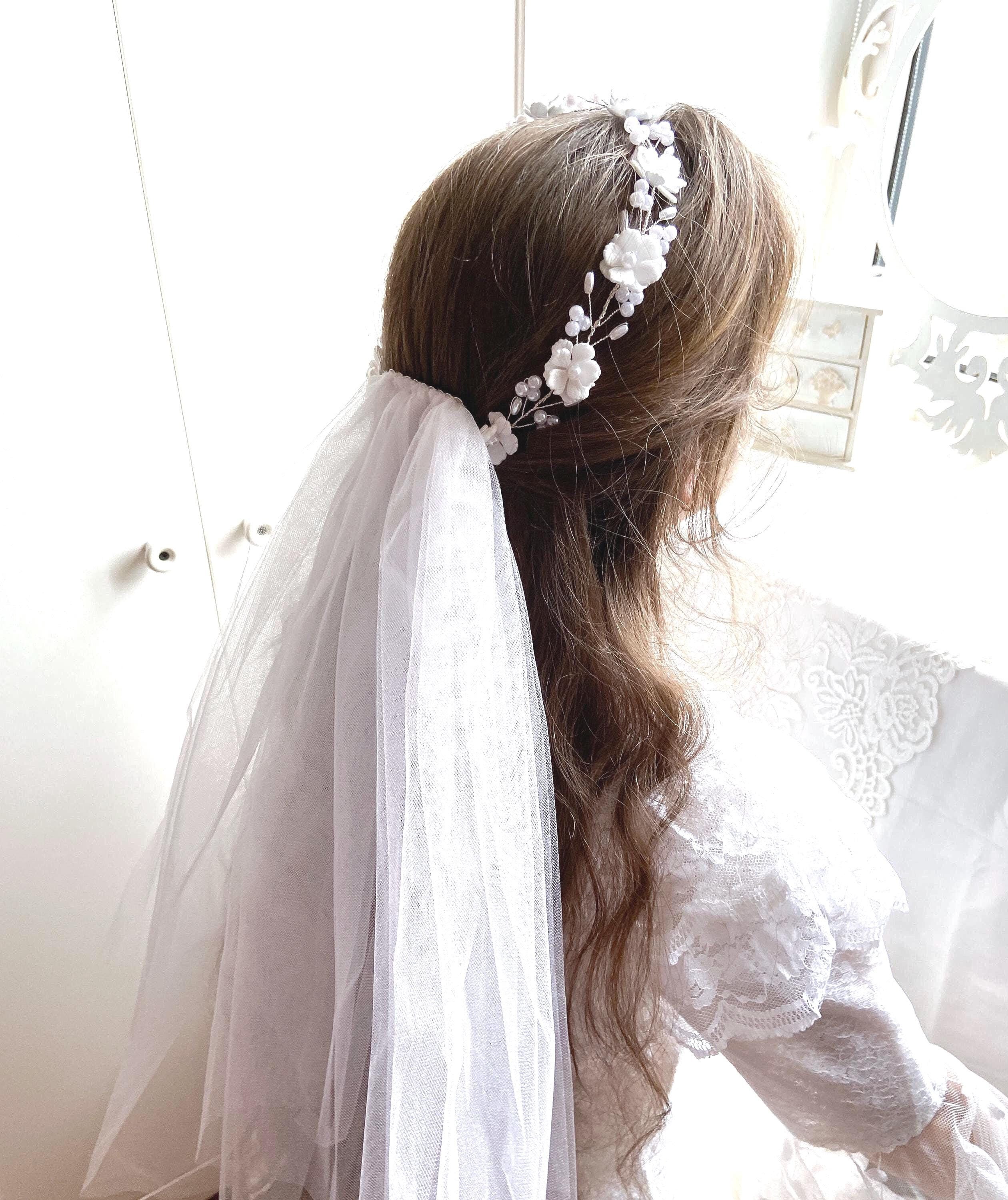 Anthropologie Suzanne Ceremony Elegant White Floral Headpiece with Veil New Which wedding dress to keep and sell? main image 4