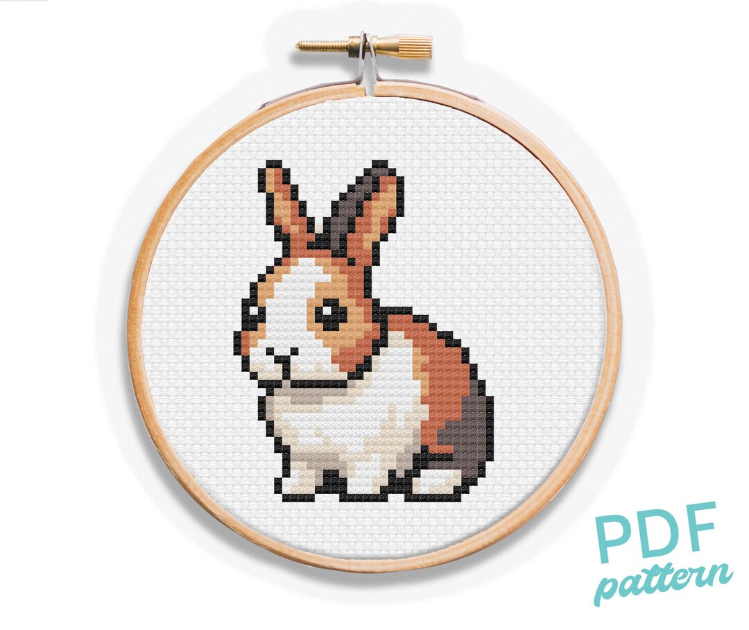 Calico Rabbit Cross Stitch Pattern - Small and Easy Beginners PDF ...