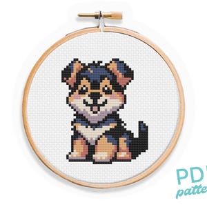 German Shepherd Cross Stitch Pattern: Easy Beginner Dog Design (PDF Pattern)
