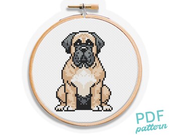 Mastiff Dog Cross Stitch Pattern: Easy Beginner Project (PDF Pattern)