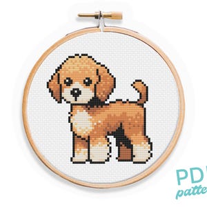 Cockapoo Cross Stitch Pattern: Easy Beginner PDF (4 inch Finished Size) image 4