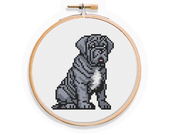 Neapolitan Mastiff Puppy Cross Stitch Pattern: Easy Beginner Design (PDF Pattern)