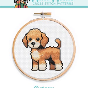 Cockapoo Cross Stitch Pattern: Easy Beginner PDF (4 inch Finished Size) image 6