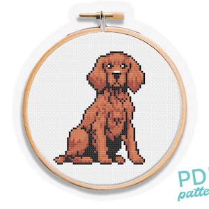 Irish Setter Cross Stitch Pattern - Small and Easy Beginners PDF Pattern - 4&quot; Cross Stitch - Red Setter Spaniel