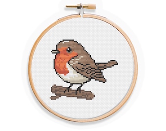 Robin Cross Stitch Pattern: Easy Bird Design (PDF Pattern)