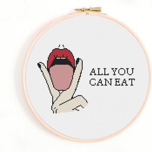 All You Can Eat Cross Stitch Pattern  - Mature Cross Stitch Pattern - Adult Cross Stitch - Lesbian LGBT