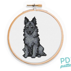 Patrón de punto de cruz de perro pastor belga: Proyecto pequeño para principiantes (Patrón en PDF)