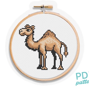 Camel Cross Stitch Pattern: Easy Beginner Desert Animal (PDF Pattern)
